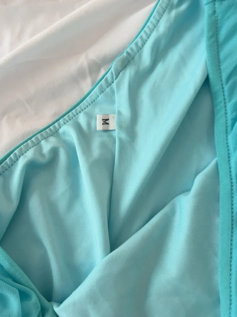 Turquoise One-Shoulder Ruched Dress - Picture 2 of 2